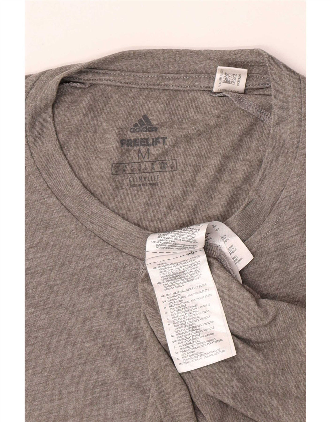 Adidas Mens Climalite Camiseta Top Cinza Médio Poliéster