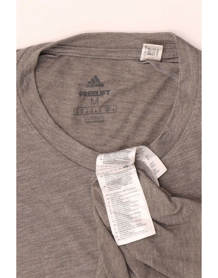 Adidas Mens Climalite Camiseta Top Cinza Médio Poliéster
