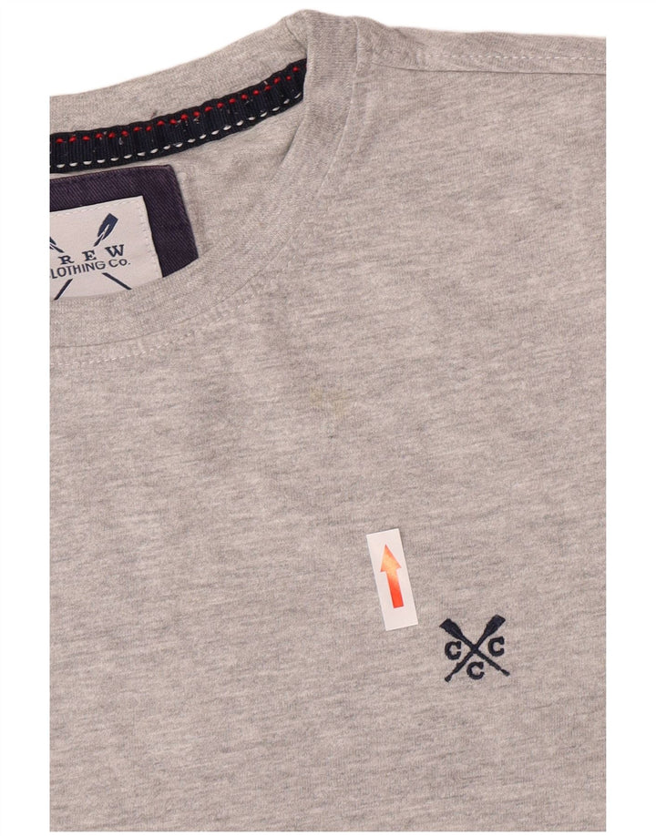 Camiseta masculina Crew Clothing Top pequeno algodão cinza