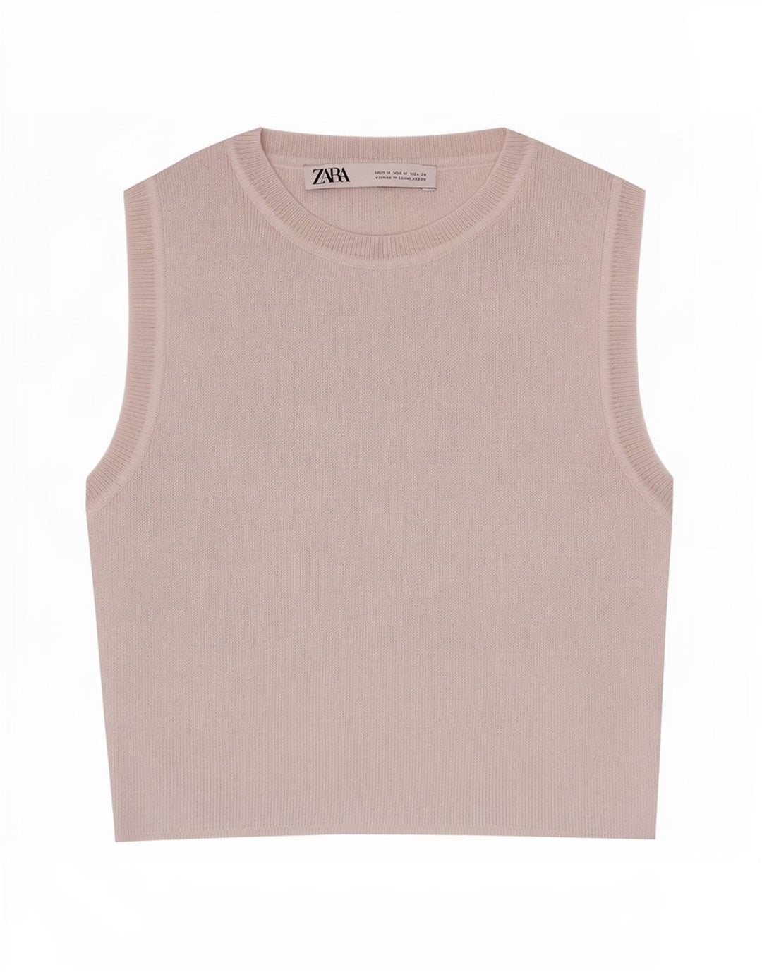 Zara Womens Crop Vest Top Reino Unido 12 Médio Bege