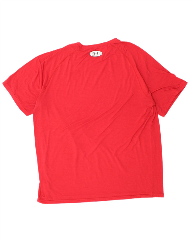 Camiseta masculina Under ARMOUR Heat Gear grande poliéster vermelho