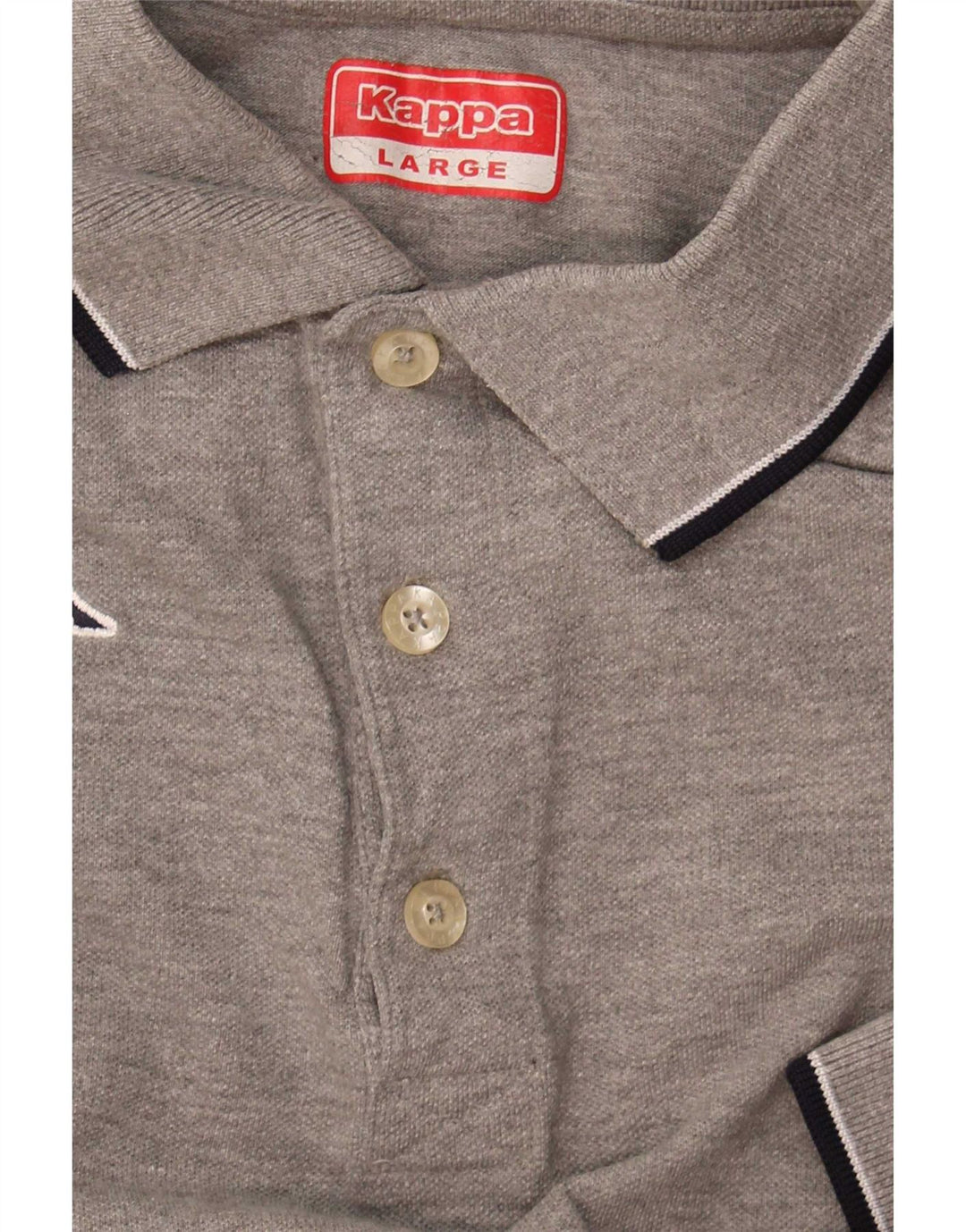 Camisa polo masculina Kappa grande cinza manchada