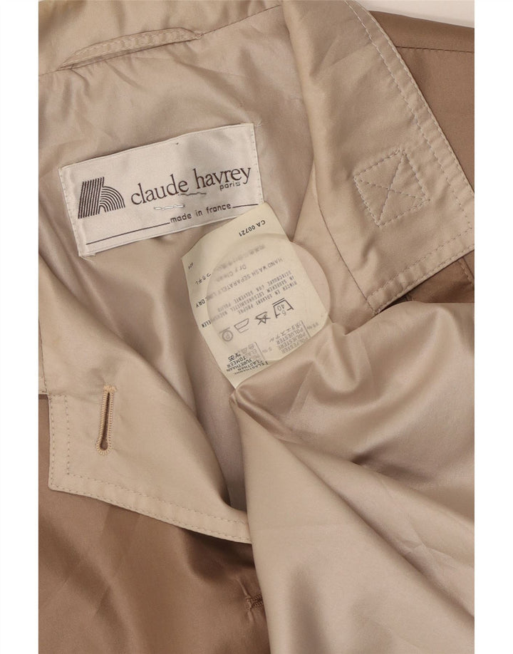 Sobretudo feminino Claude Havrey Reino Unido 16 grande poliéster marrom