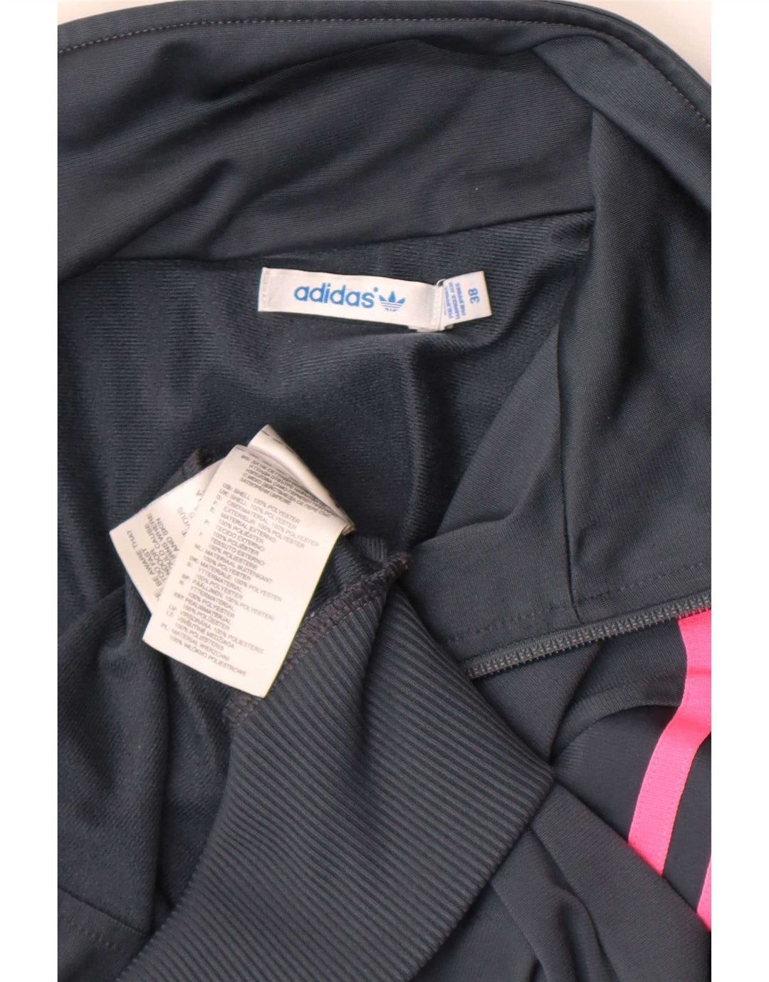 Adidas Womens Tracksuit Top Jacket EU 38 Pequeno Cinza Poliéster