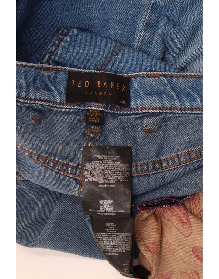 Calça jeans reta masculina Ted Baker W34 L32 azul poliéster