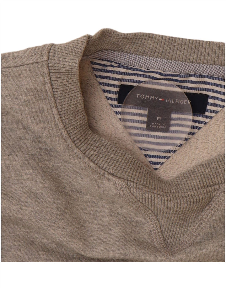 Suéter gráfico feminino TOMMY HILFIGER Reino Unido 14 algodão cinza médio