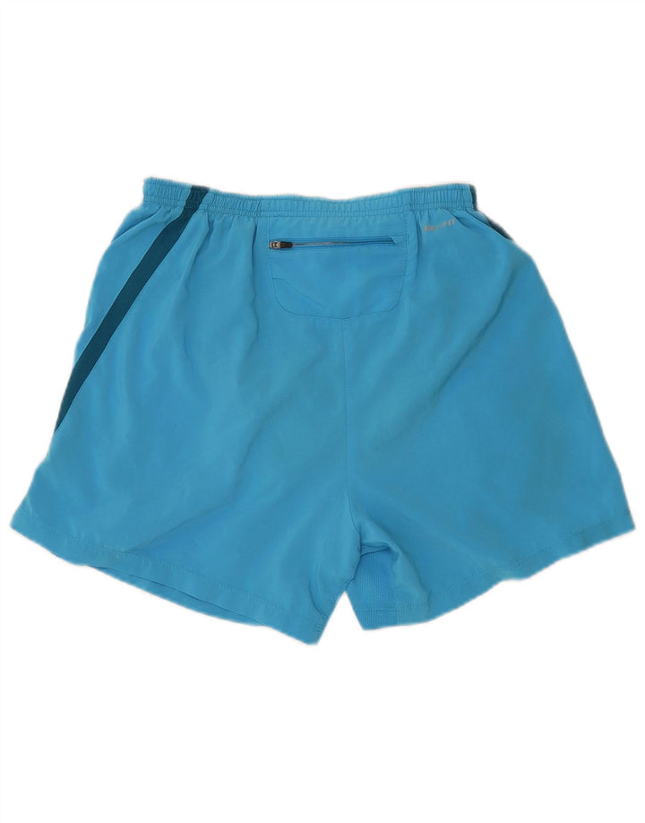 Shorts esportivos femininos NIKE Dri Fit UK 14 médio azul poliéster