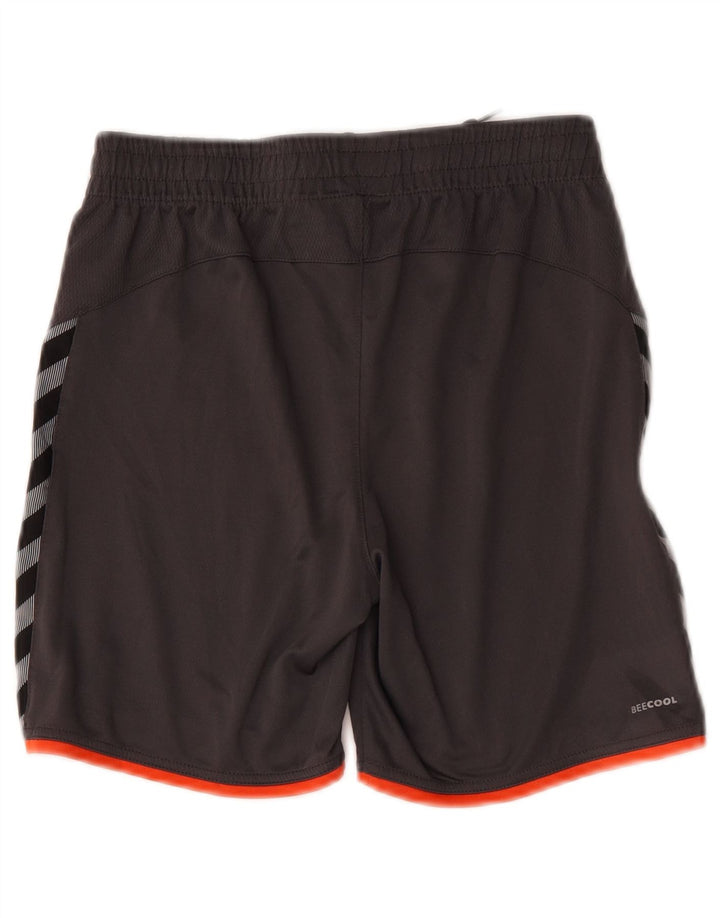 Hummel Shorts esportivos gráficos para meninos 13-14 anos cinza colorblock poliéster