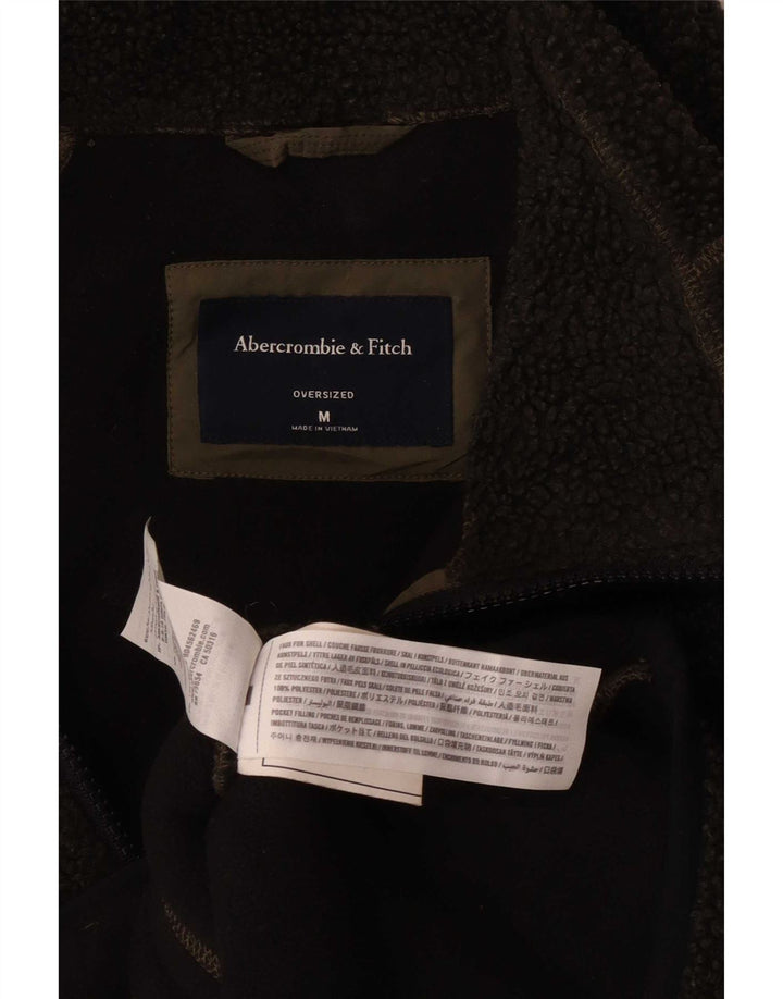 Jaqueta masculina de lã grande Abercrombie & Fitch Reino Unido 38 médio cáqui