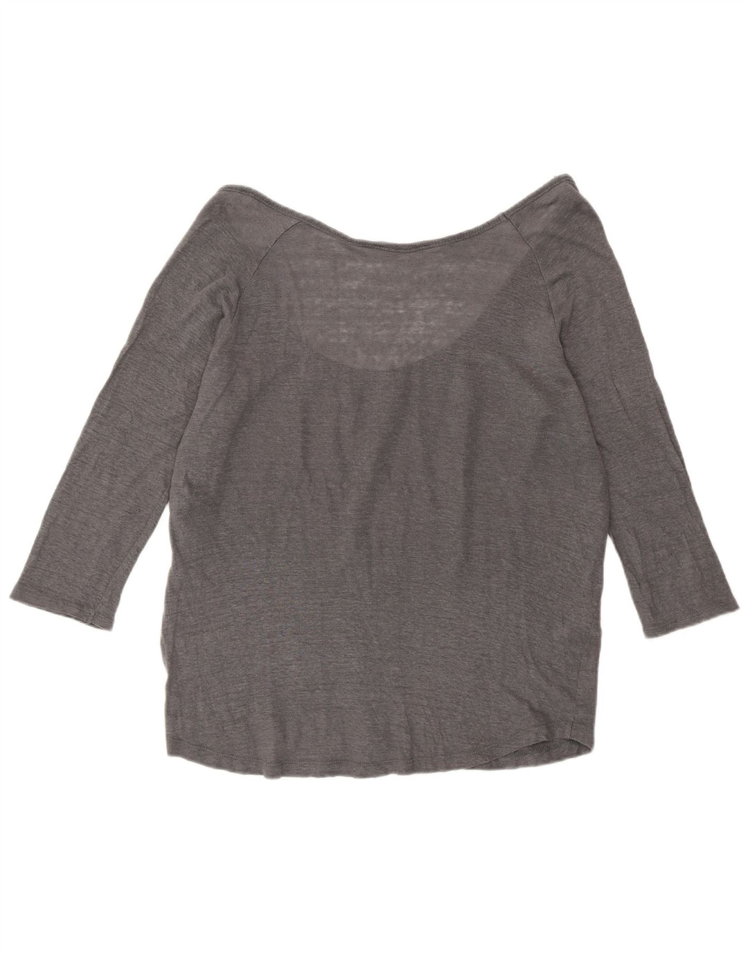 Top feminino Zara manga 3/4 Reino Unido 16 grande cinza