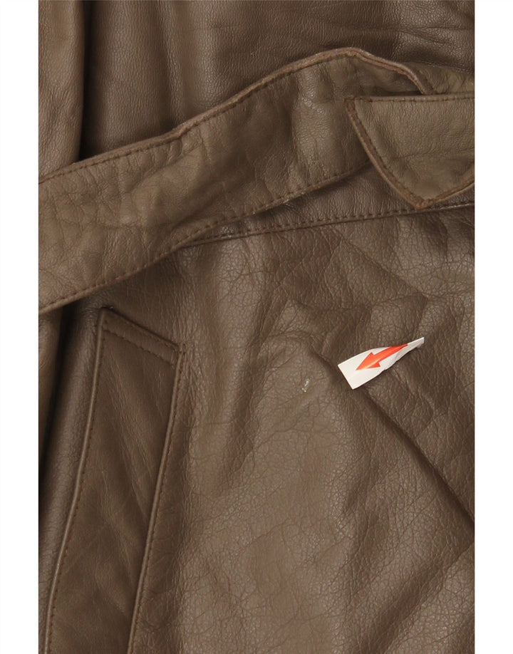 Jaqueta de couro masculina vintage IT 56 3XL marrom