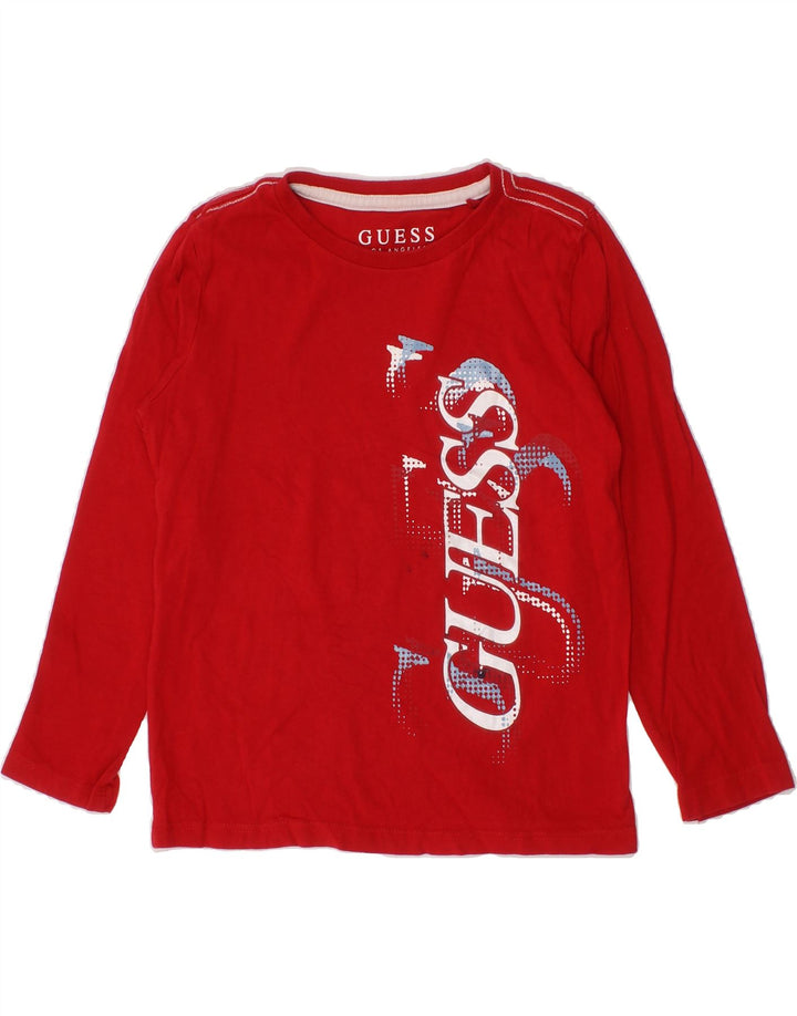 GUESS Boys Graphic Top Long Sleeve 3-4 Years Red Vintage Guess and Second-Hand Guess from Messina Hembry 