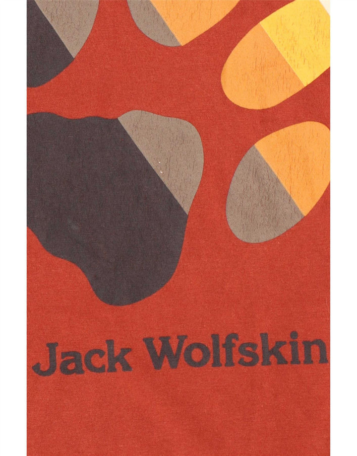 Camiseta gráfica masculina Jack Wolfskin Top médio algodão vermelho