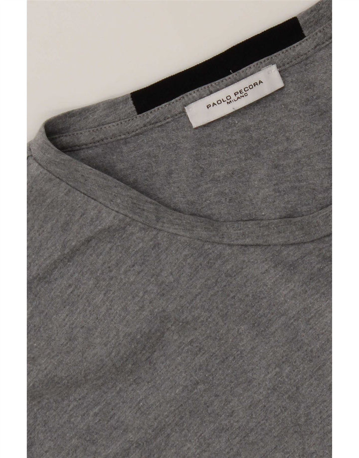 Paolo Pecora Camiseta masculina Top cinza médio Colourblock