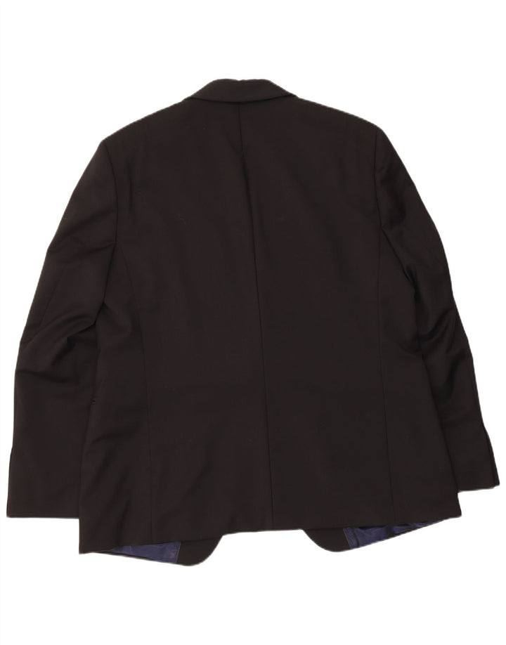 Jaqueta blazer masculina Pierre Cardin com 1 botão Reino Unido 40 grande lã virgem preta