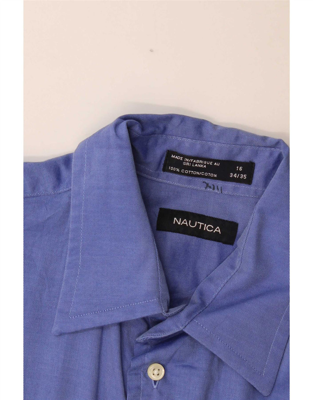 Camisa masculina Nautica tamanho 16 grande algodão azul