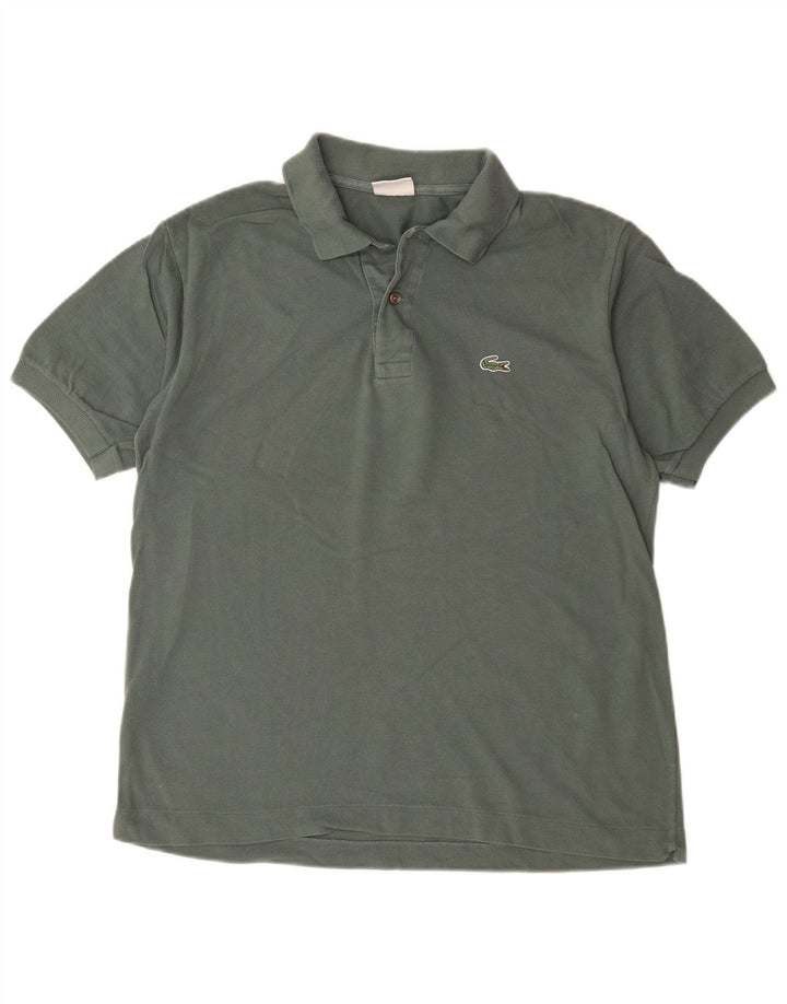 Camisa polo masculina Lacoste tamanho 4 algodão verde médio