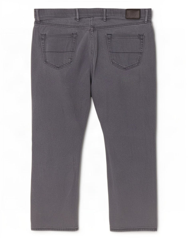 Calça masculina reta casual Marks & Spencer W42 L29 algodão azul marinho