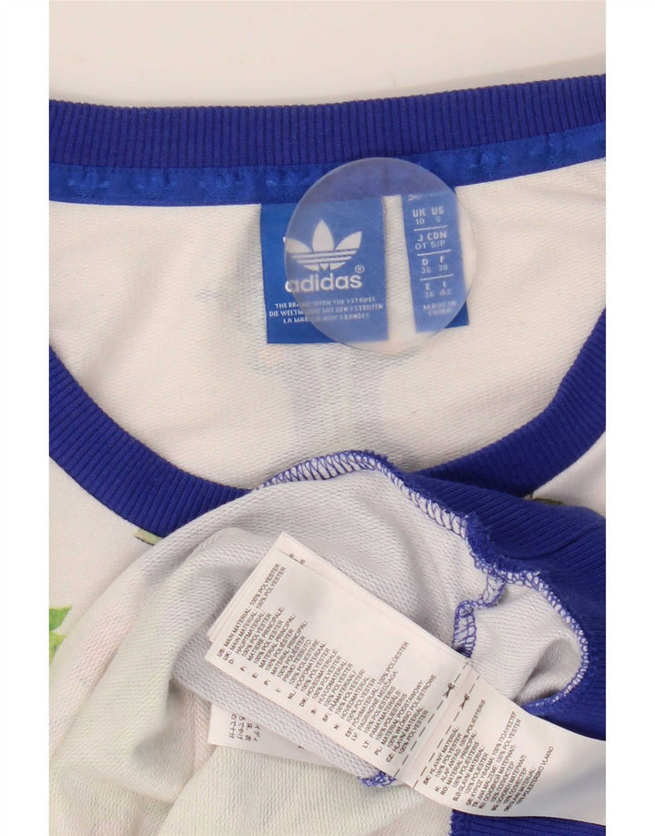 Adidas feminino gráfico oversized moletom jumper reino unido 10 pequeno azul