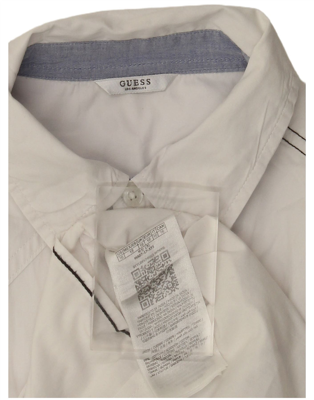 Camisa feminina Guess UK 16 grande algodão branco