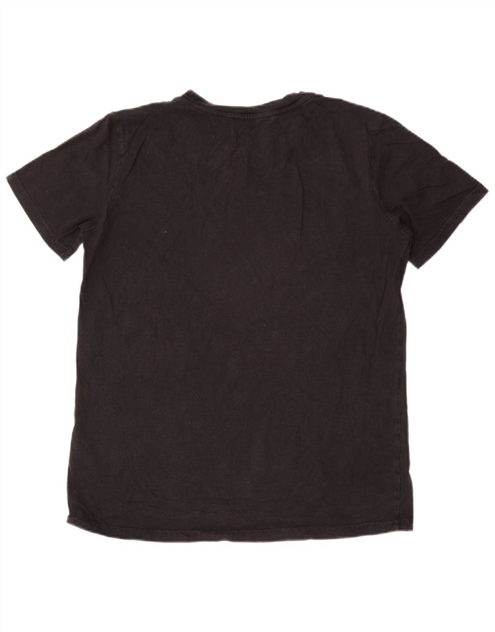 Diesel Camiseta masculina gráfica Top grande de algodão preto