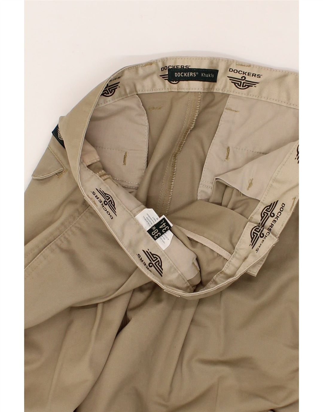 DOCKERS Mens Khakis Pegged Chino Trousers W38 L34  Beige Cotton Vintage Dockers and Second-Hand Dockers from Messina Hembry 