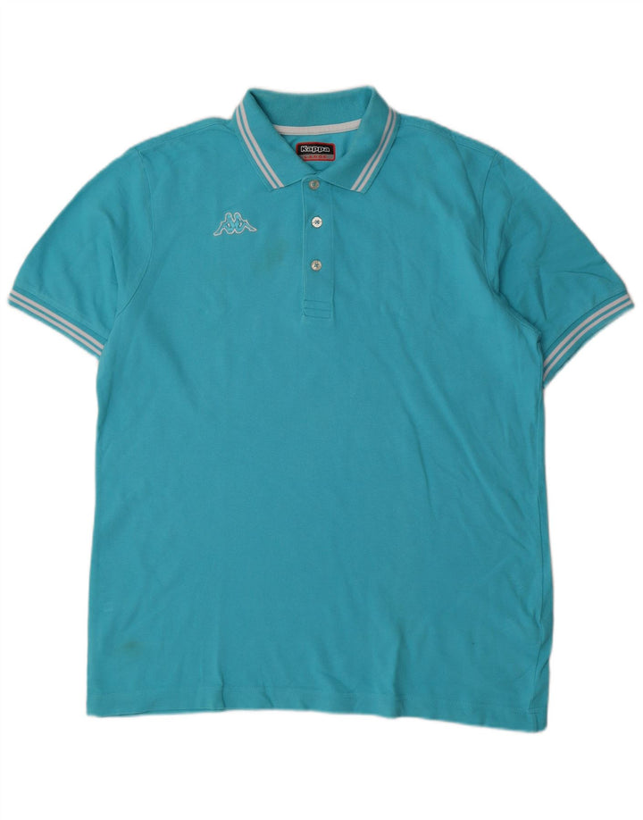 Camisa polo masculina Kappa grande algodão azul