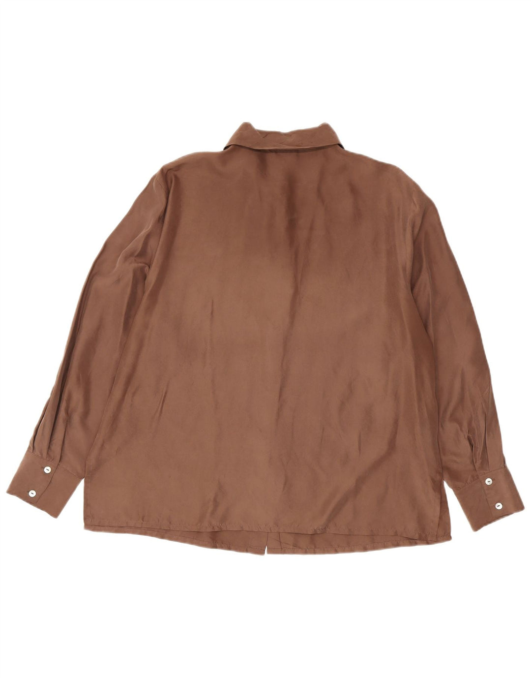 Camisa feminina Egon Furstenberg IT 49 XL marrom seda