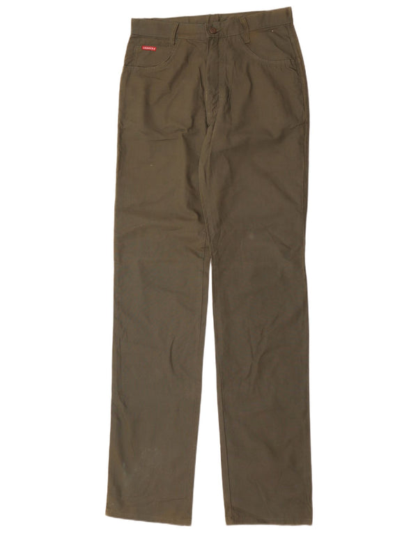 Carrera Calça masculina reta casual IT 46 pequena W30 L38 algodão cáqui