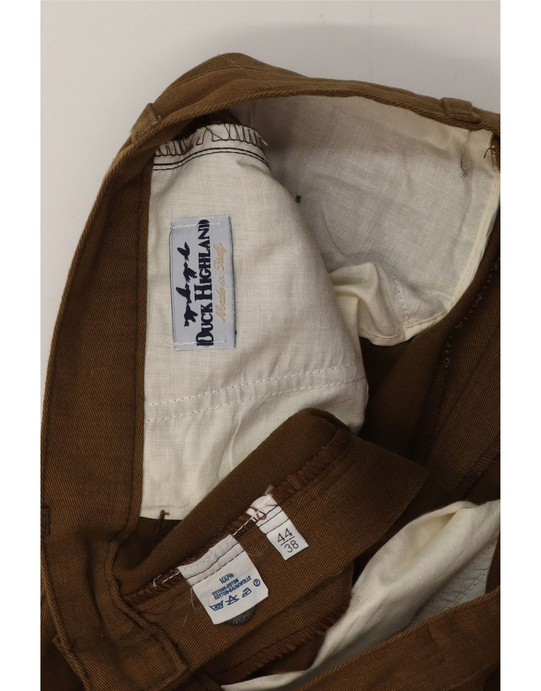 Calça Chino masculina VINTAGE W28 L31 algodão marrom