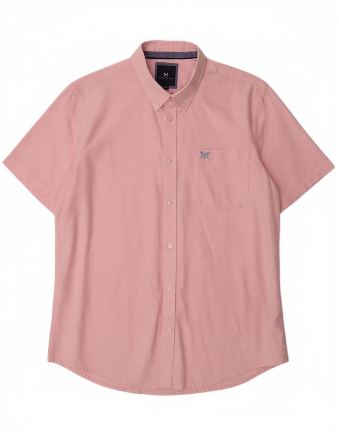 J. CREW Camisa masculina de manga curta grande algodão rosa