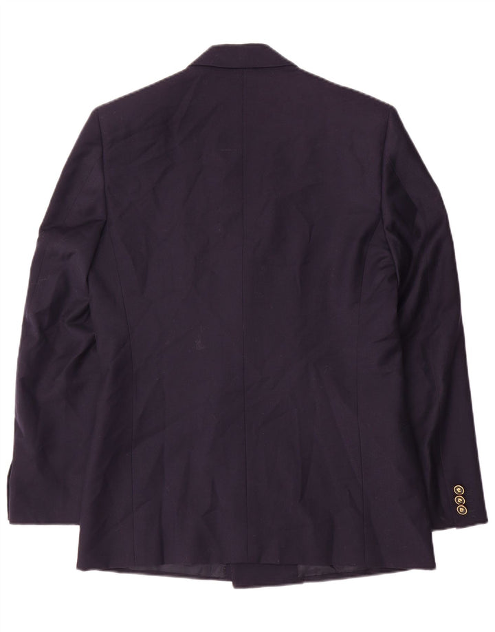 Jaqueta blazer masculina Pierre Cardin com peito duplo IT 46 pequena lã azul marinho