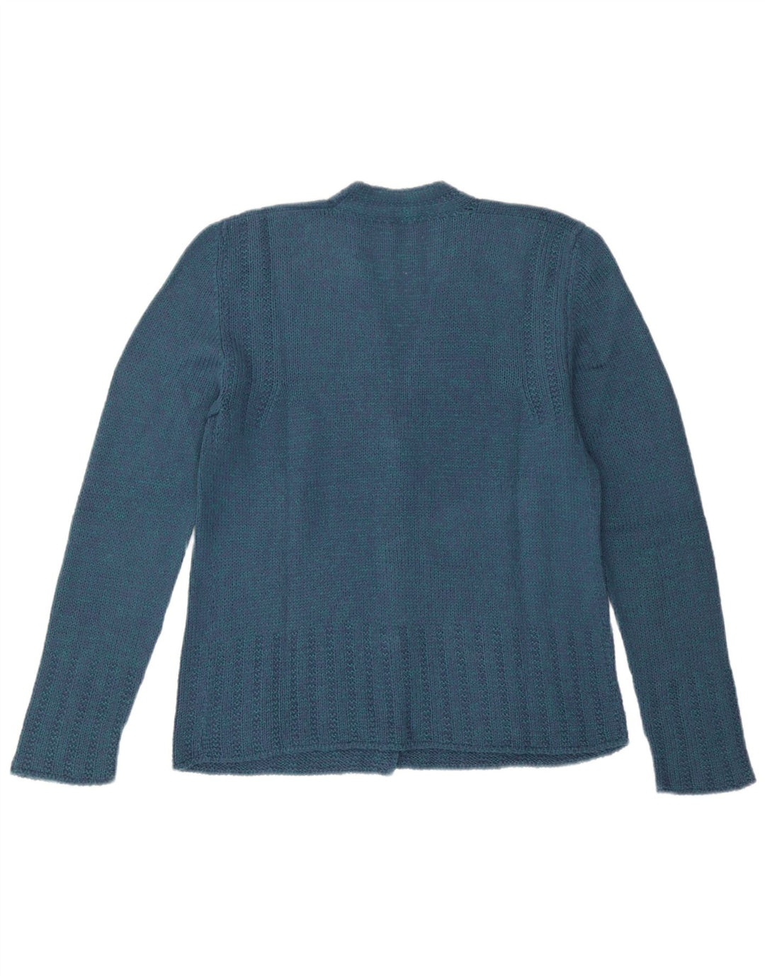 Suéter Cardigan Feminino Vintage UK 12 Azul Médio
