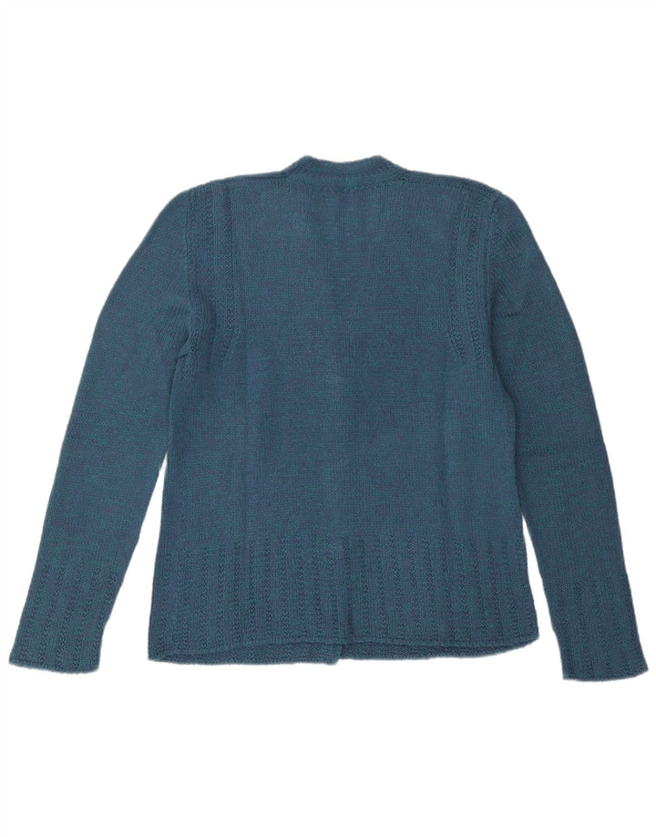 Suéter Cardigan Feminino Vintage UK 12 Azul Médio