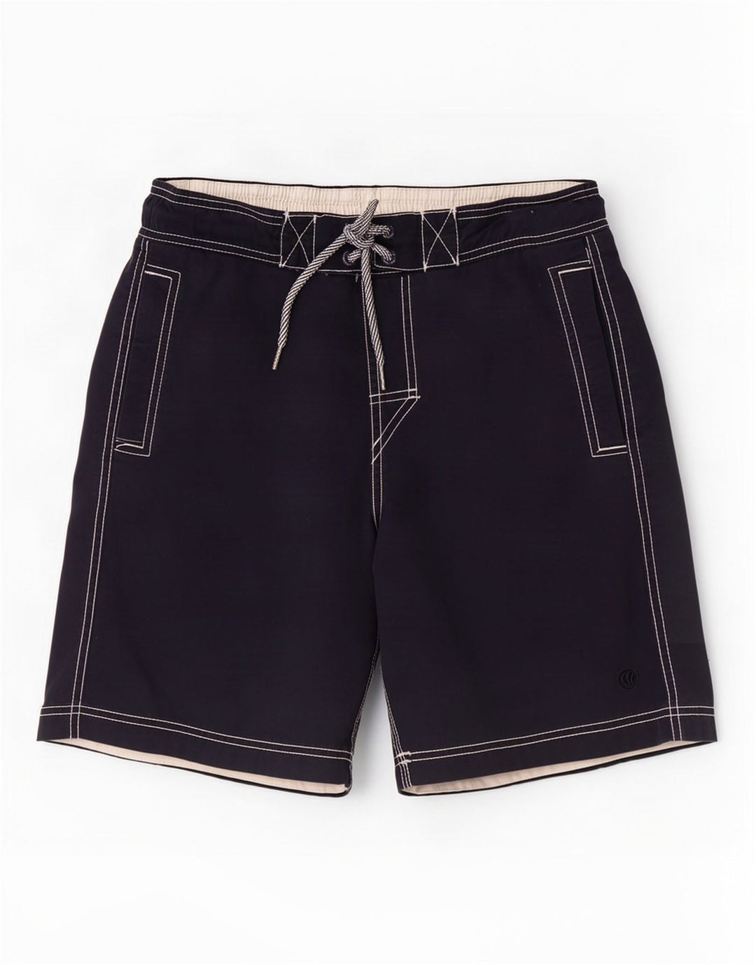 Shorts de natação masculino Fat Face pequeno algodão azul marinho