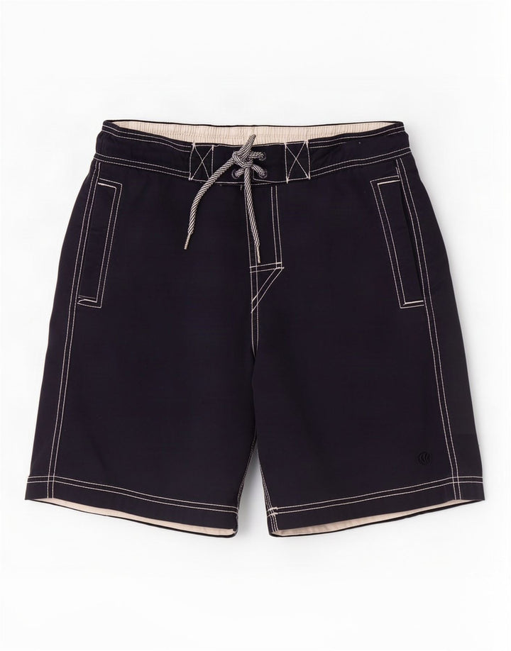 Shorts de natação masculino Fat Face pequeno algodão azul marinho