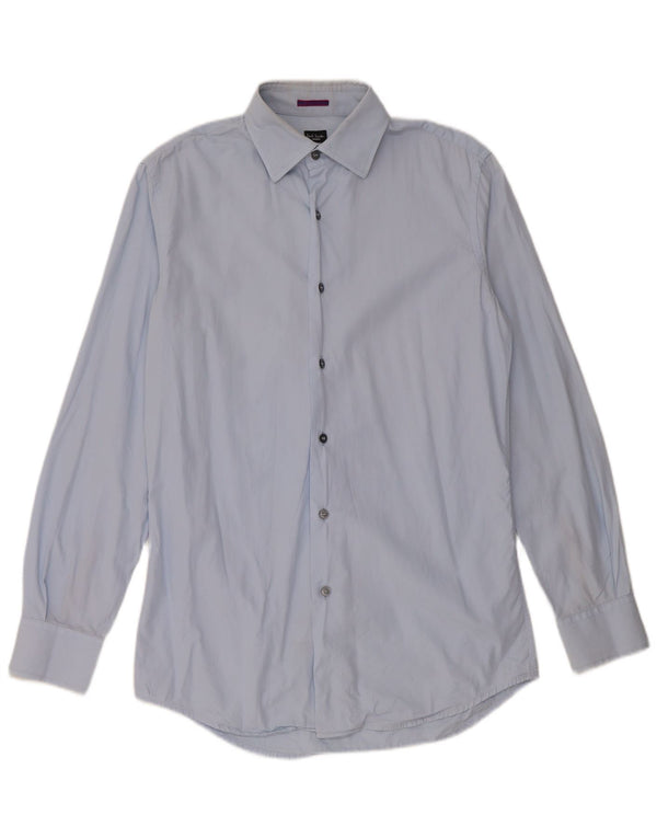Camisa masculina Paul Smith tamanho 38 15 algodão azul médio