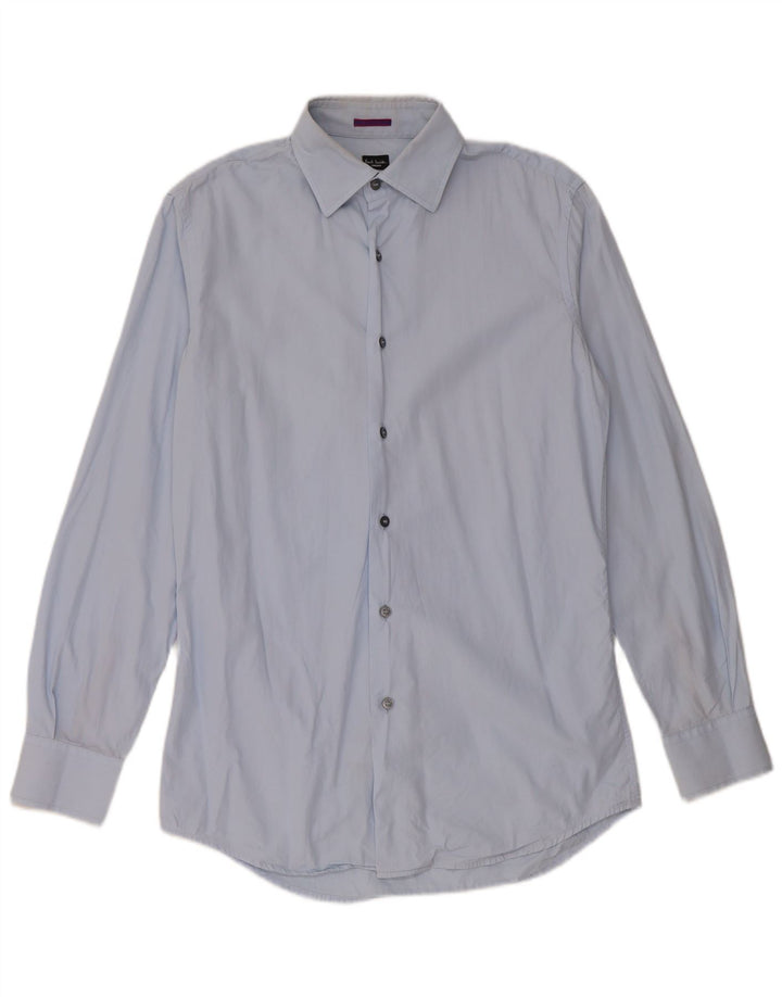 Camisa masculina Paul Smith tamanho 38 15 algodão azul médio