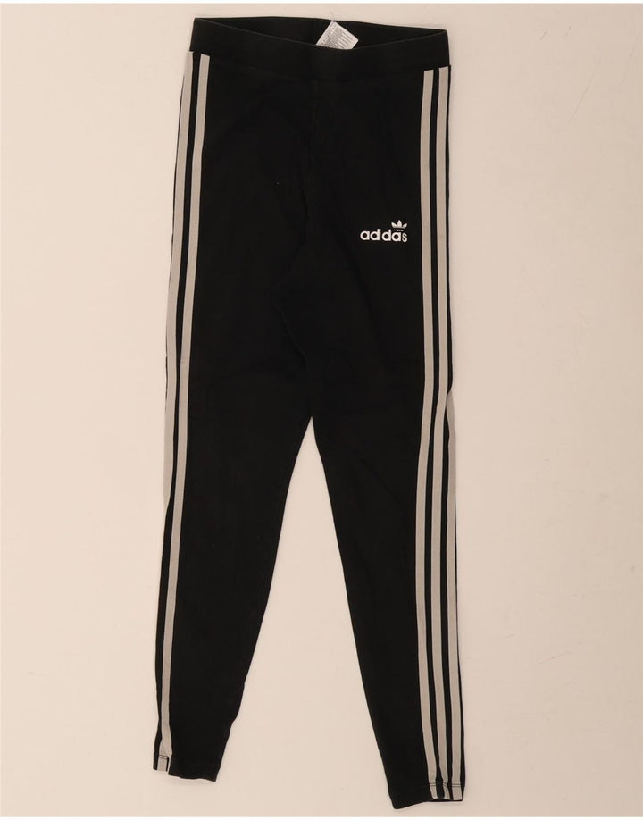 Leggings Adidas Femininas UK 10 Pequenas Algodão Preto