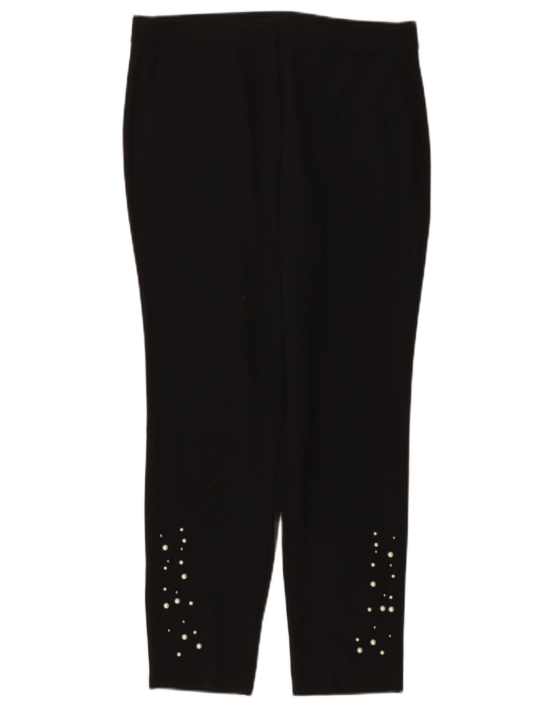 Calça Chino Slim Feminina Zara Pequena W26 L27 Poliéster Preto