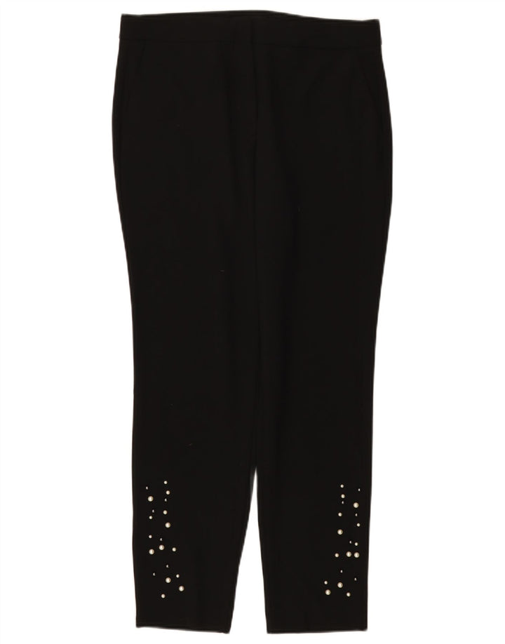 Calça Chino Slim Feminina Zara Pequena W26 L27 Poliéster Preto