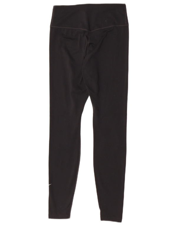 Nike Womens Dri Fit Leggings UK 8 Pequeno Preto Poliéster Esportes