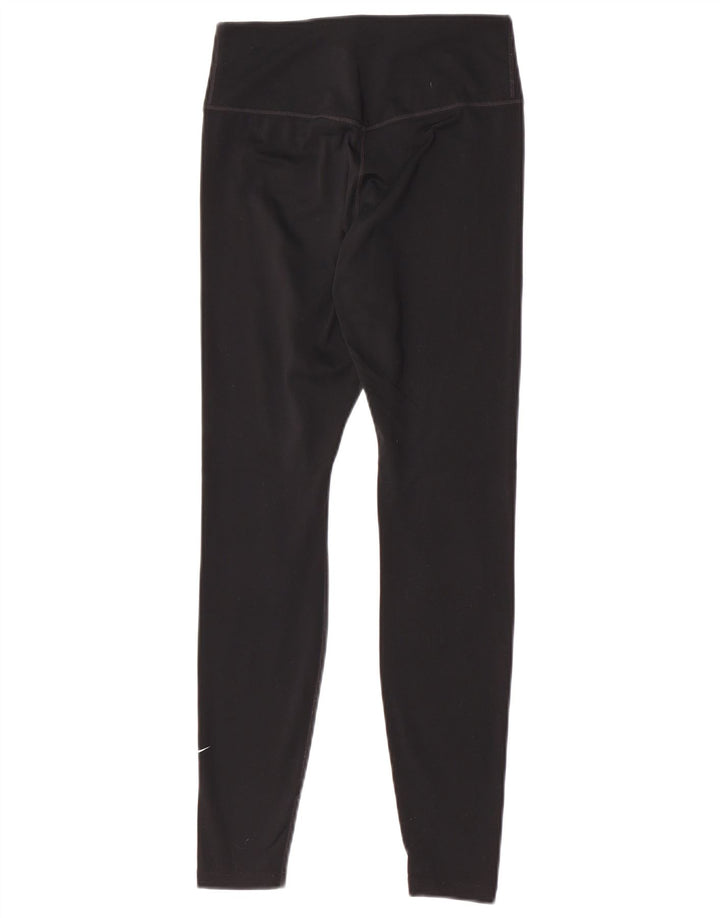 Nike Womens Dri Fit Leggings UK 8 Pequeno Preto Poliéster Esportes