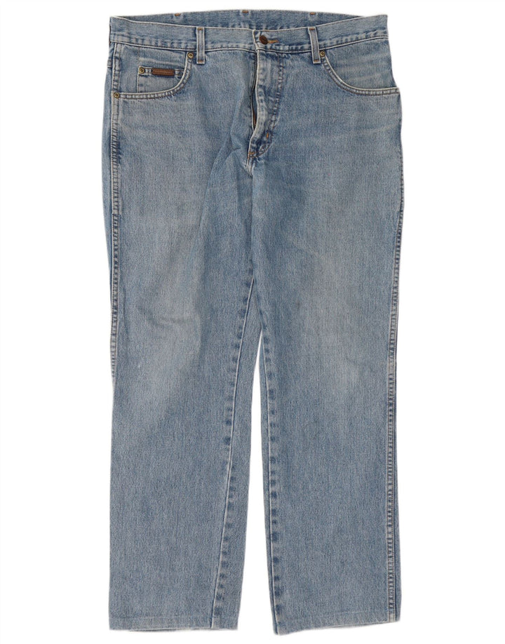 Wrangler Masculino Texas Straight Jeans W35 L29 Azul Algodão