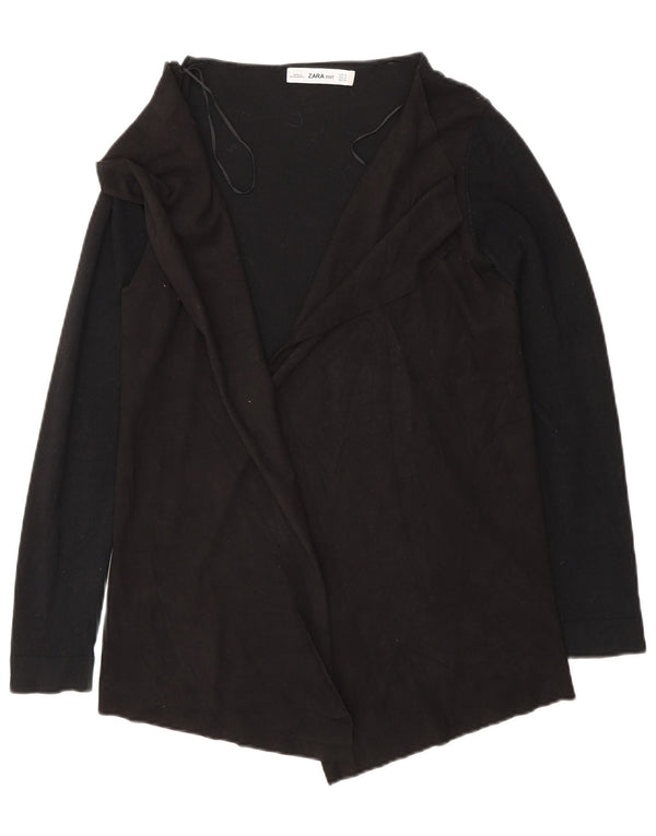 Suéter Zara Masculino Open Cardigan UK 10 Pequeno Viscose Preta