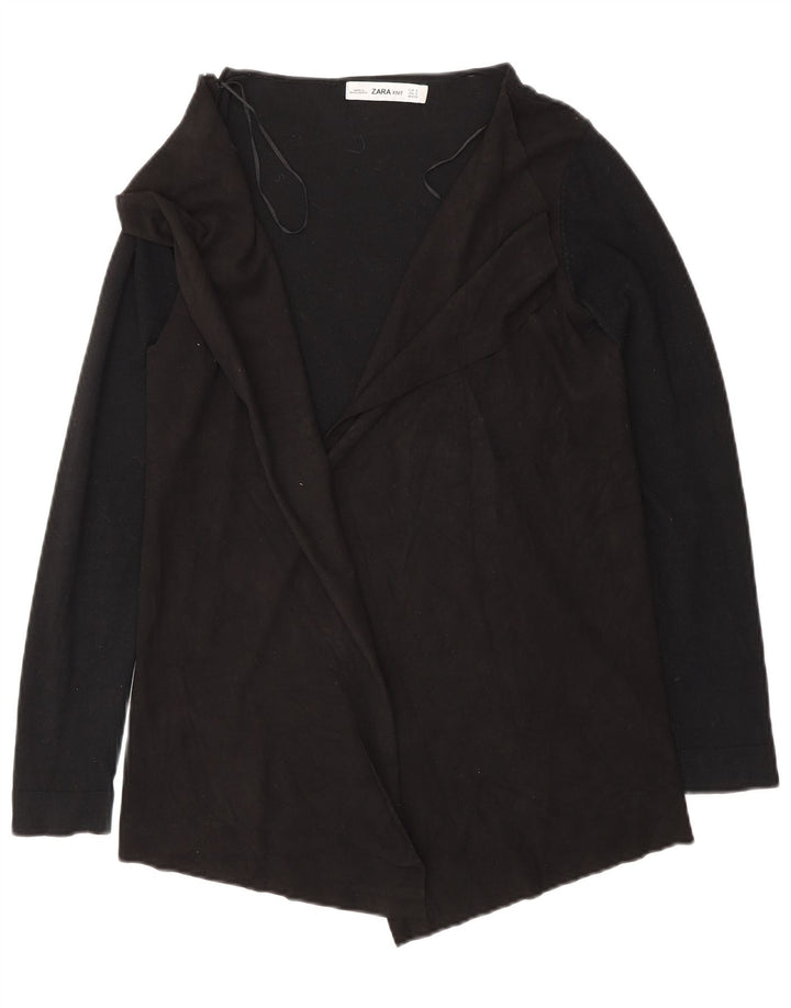 Suéter Zara Masculino Open Cardigan UK 10 Pequeno Viscose Preta