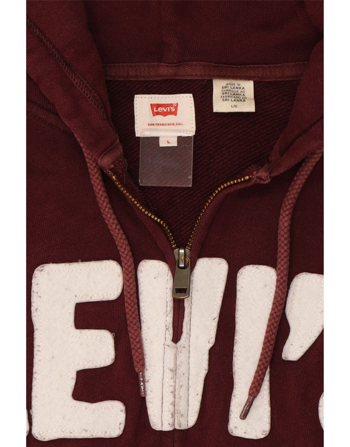 Suéter masculino com capuz e zíper gráfico LEVI'S grande algodão marrom
