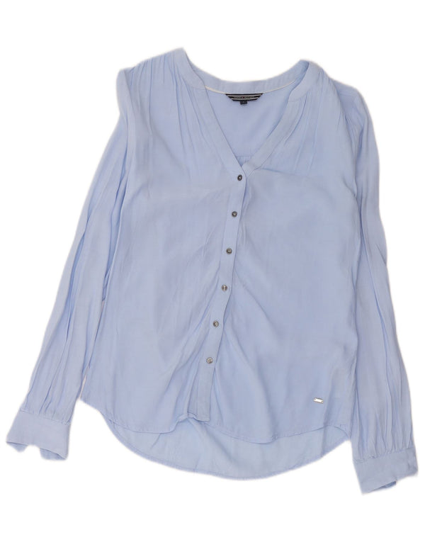 Blusa feminina Tommy Hilfiger EUA 4 pequena viscose azul
