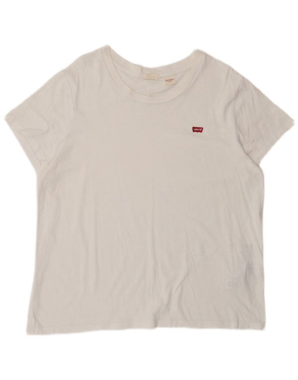 Camiseta feminina Levi's UK 18 XL algodão branco