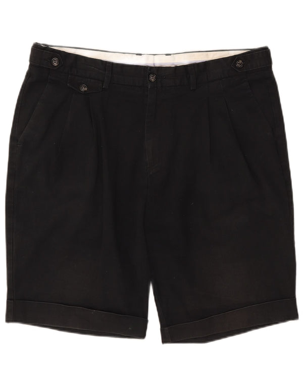 Zara Mens Pegged Chino Shorts EU 44 Grande W34 Algodão Preto